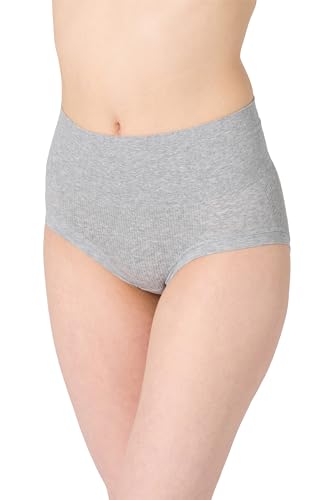 [Andijur] ショーツ 補正下着 【杉原杏璃の綿混フィットショーツ】 レディース コットン お腹 ヒップ 産後 大きいサイズ インナー 美尻 (S-M, グレー杢)のサムネイル