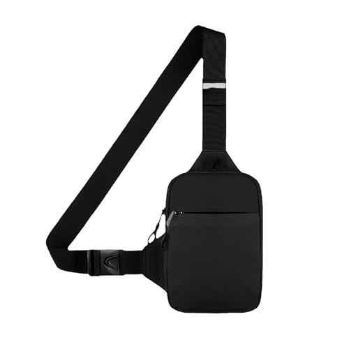 Fuititu Sling Chest Crossbody Bag Shoulder Bag Waterproof Chest Bag Lightweight Chest Bag Crossbody Bag Backpack for Men and Women Hiking Outdoor Sports Black shoulder bag