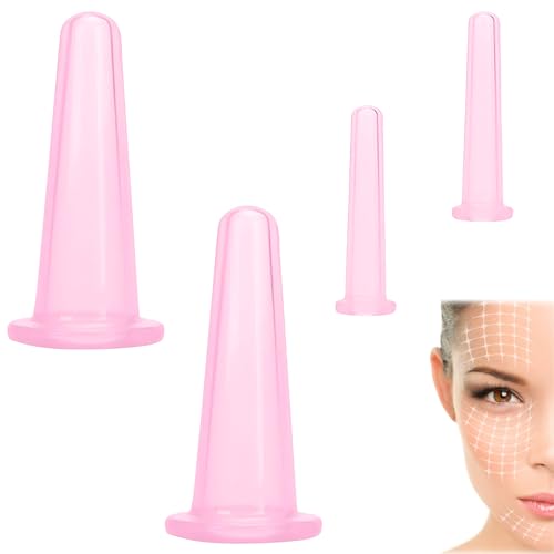 4pcs Ventouse Visage,Ventouse Visage Anti-Rides - Facial Lift Cup,Ventouse Silicone