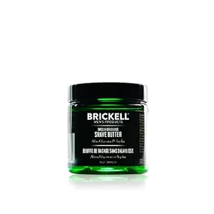 Brickell Men’s Smooth Brushless Shave Butter for Men, Natural and Organic Smooth Shaving Butter to Fight Nicks, Cuts and Razor Burn, 5 Ounce, Unscented