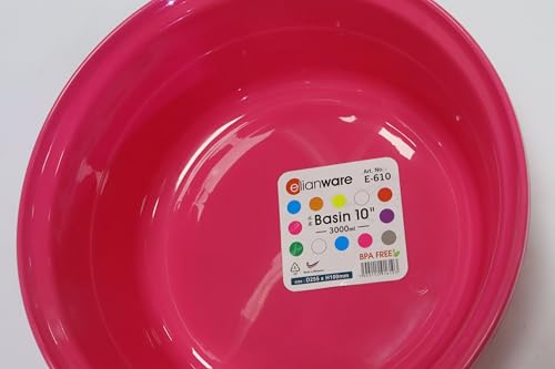 Image of Brand - BPA Free Plastic Multipurpose Basin 10-inch, Plastic Wash Bowl, Capacity : 3000ml, Pack of 2, Size : D255 xH100mm, E-610