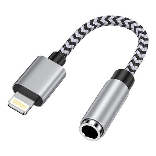 Lightning to 3.5mm Headphone Jack Adapter, [MFi Certified] iPhone Headphone Jack Aux Adapter Dongle Audio Cable Earphone Converter Compatible with iPhone 14 Pro Max/14 Pro/14/13/12/11/SE/X/XS/XR/8