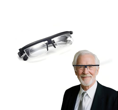 KKYETUON Flexvision Adjustable Vision Glasses Flex Focal Length Adjustable with Dial Vision for Near and Far Vision - Men & Women Unisex.