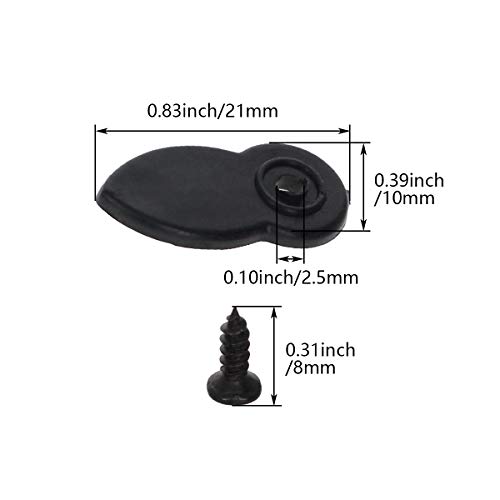 Image of MroMax Frame Turn Button, 0.83 inch Plastic Flat with Screws for Hanging Pictures, Photos, Drawings and Posters, Black 30pcs