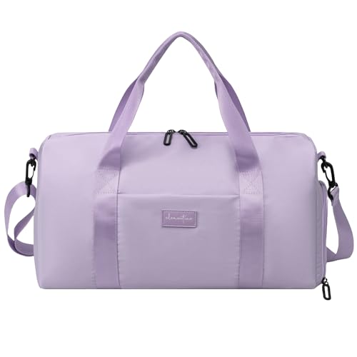 Small Gym Bag for Women with Shoe Compartment and Wet Pocket | Durable Lightweight Gym Bag | Great for the Gym and Overnights | Lavender