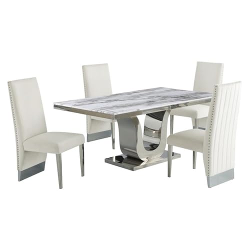Best Quality Furniture D14-4SC167 Dining Set, Beige