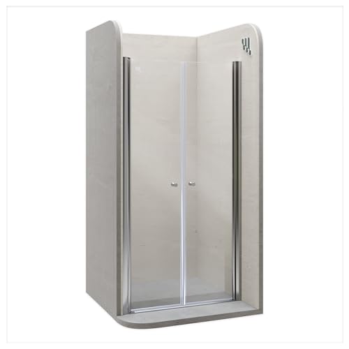 i-flair LIMA Duschtür 84x195 cm Nischentür Klarglas, Verstellbereich 84-88 cm – 6 mm ESG Sicherheitsglas, Nanobeschichtung, Hebe-Senkmechanismus - DTC