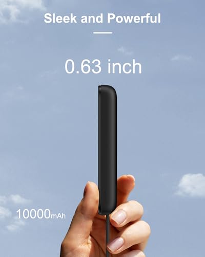 AsperX Magnetic Power Bank, 10,000mAh Magnetic Battery Pack Built-in USB C Cable 22.5W PD Fast Charging, LCD Display - image 8