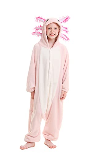 CuteOn Axolotl Onesie for Girls Boys Animal Costume Halloween Christmas Pink for Height 140cm