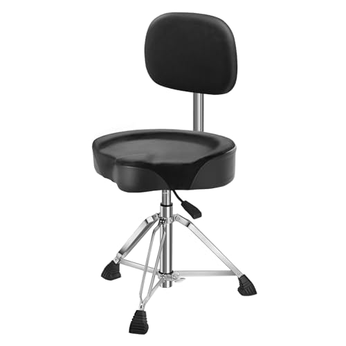 Augioth Drum Throne with Backrest Padded Hydraulic Drum Chair Height Adjustable Drum Stool with...