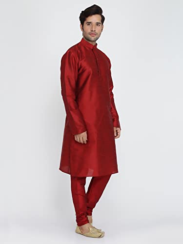 Image of Royal Kurta Men's Silk Blend Kurta & Churidaar Pyjama Set