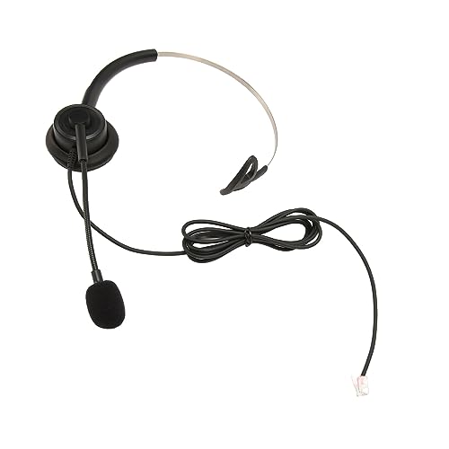 Auricular de un oído negro para centro de llamadas con diadema ajustable 3