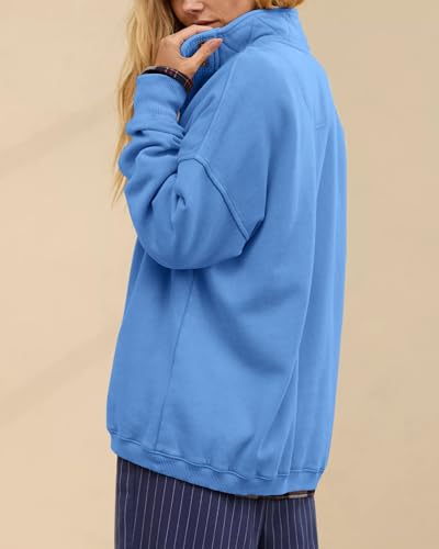 Image of Gacaky Sweatshirt for Women Oversized Casual Long Sleeve Button Henley Neck Pullover Tops Fashion Outfits Clothes