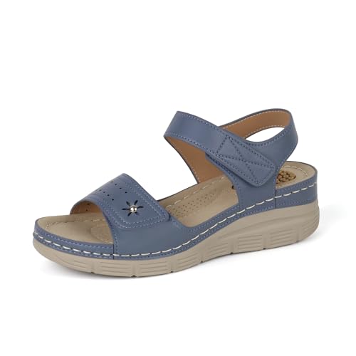Image of JABASIC Women Comfortable Sandals Orthotic Walking Sandals Orthopedic Arch Support Sandals