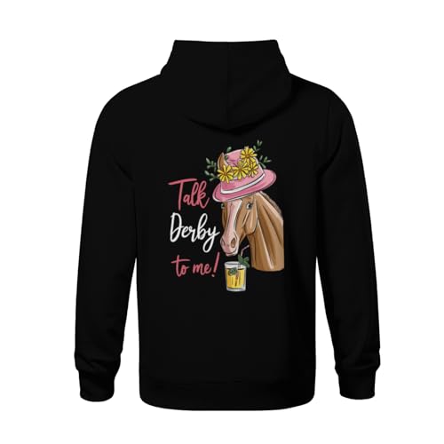 Kids Talk Derby To Me Horse Boys Girls Lightweight Kangaroo Pocket Fleece Hoodies3