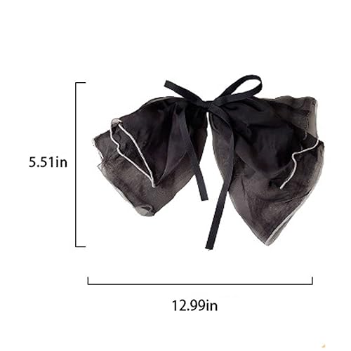 Leadigol Pinzas para el Pelo con Lazo de Encaje, 4 Piezas, Clips Elegantes y Grandes con Borla para Cola de Caballo, Accesorios de Cinta de Malla miniatura 2