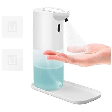 Automatischer Desinfektionsspender, aifulo Desinfektionsspender Sensor, Berührungsloser Desinfektionsmittelspender Wand 400ml mit Tropfschale, 4-Stufig für Schule, Büro, Krankenhaus, Hotel, Restaurant Cover
