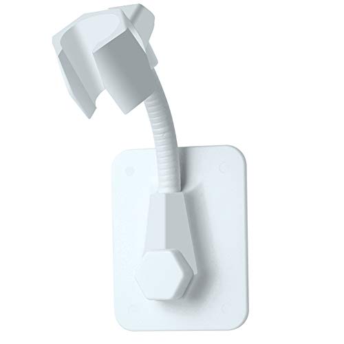 Support de pommeau de douche mural blanc adhésif et réglable pour accessoire de bain - 2