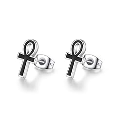 Black Ankh Earrings