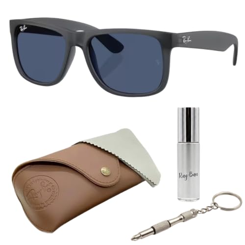 Image of Ray-Ban RB4165 JUSTIN CLASSIC Square Sunglasses with Official Kit