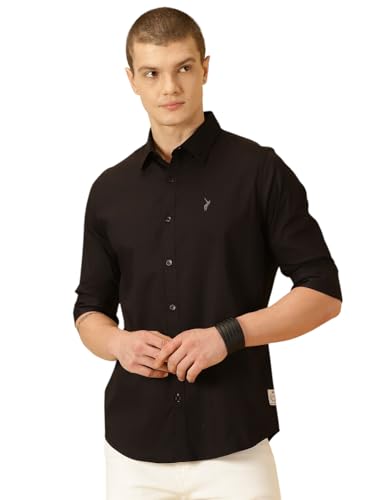 Image of Thomas Scott Men's Cricket Club Collection Classic Regular Fit Twill Shirt | 100% Cotton Long Sleeve Solid Shirt with Button Down Collar (Available in Plus Size)