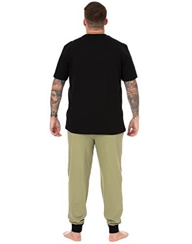 STAR WARS Mandolorian Men's Pajamas | Baby Yoda Character Lounge Pants and T-Shirt Black/Khaki Set | Nightwear Merchandise3