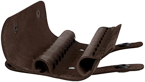 Bronzedog Genuine Leather Ammo Pouch .22 Cal Shotgun Shell Holder Belt Cartrige Case Hunting Accessories (Brown) #TOP6