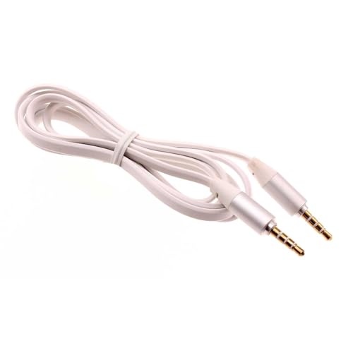 Cable Auxiliar 3.5mm para audio blanco plano miniatura 1