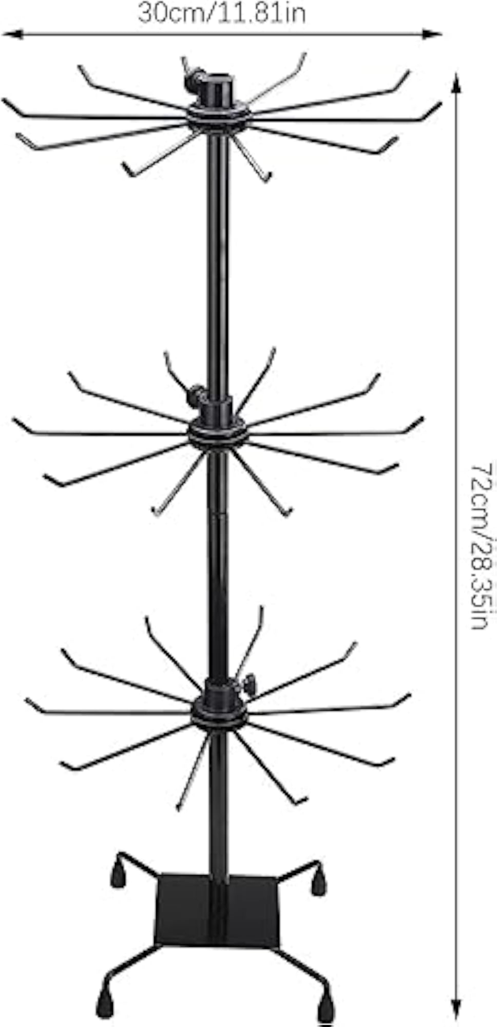 3-Layered Rotating Metal Display Stand for Jewellery