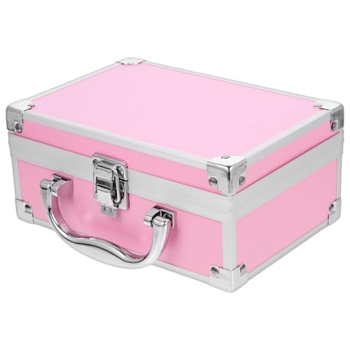 Adorainbow Organizador de Maquillaje Portátil de Aluminio Maletín Metálico, Caja para Almacenamiento de Cosméticos y Utensilios, Adecuado para Uso Profesional y Doméstico