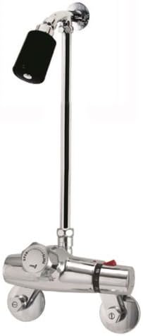 Self Closing Wall Mount Bath On-Off Valve Thermostat Shower Mixer PT5102
