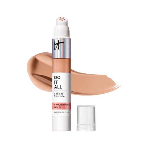 IT Cosmetics Radiant Concealer with Medium Coverage, Enriched with Vitamins B3, B5 and E, Do It All Concealer, Shade: Medium Cool, 7ml