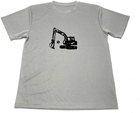 Amazon Tシャツ グレー ショベルカー ドライ 切り絵 働く車 グッズ Tシャツ カットソー 通販
