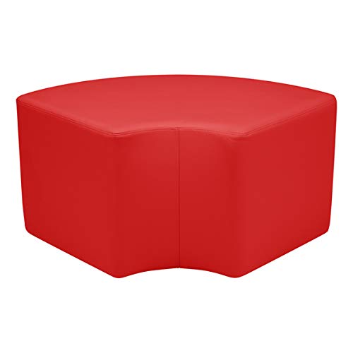 Image of Sprogs 18 inch H Structured Quarter Round Stool -Flexible Modular Collaborative Soft Seating for Office, Home, Lounge and School Classrooms with Durable Frame -Red