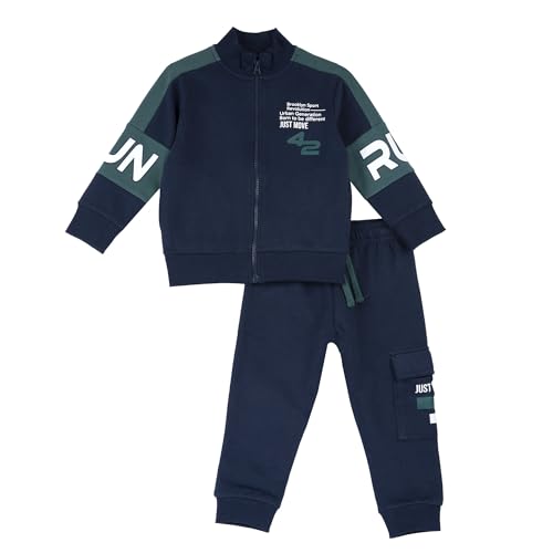 Chicco, Completo tuta due pezzi: felpa con zip e pantaloni, Niños, Azul, 9M, Diseñado en Italia