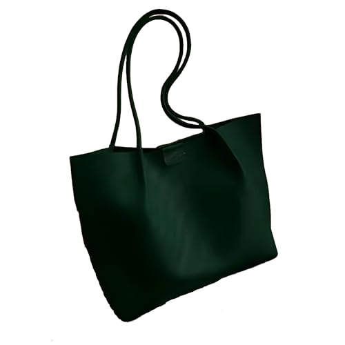 TrendCraft Women's PU Leather Tote Bag, Work & Travel Handbag, Ladies Shopping Bag | Purse for Women | Tote Bag (Green)