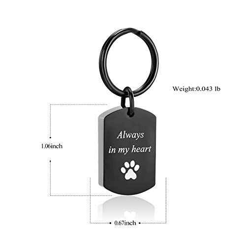 Minicremation Cremation Jewelry Urn Necklace for Ashes Always in My Heart Paw Print Keepsake Pendant Locket for Pet Cat's Dog's Ashes - Image 2
