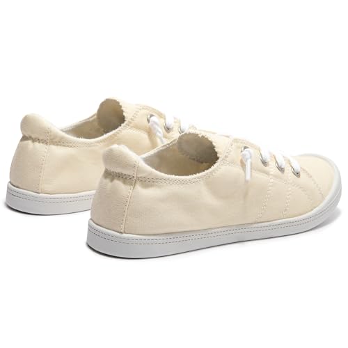Image of Womens Slip On Shoes, Canvas Low Top Sneakers, Casual Classic Flat Shoes | Comfort Fashion Sneaker with Non Slip Rubber Outsole, Lightweight Tennis Shoes for Walking, Shopping, Picnic, Travel