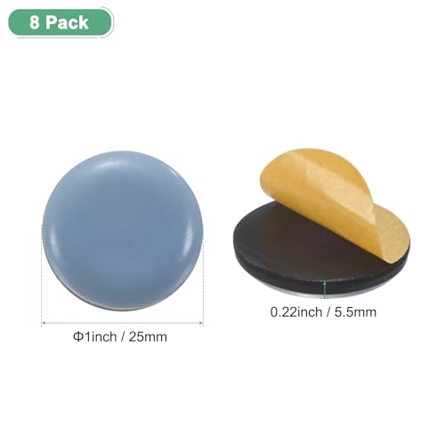 Image of M METERXITY 8-Pack Furniture Sliders, 1 inch Diameter PTFE Pad Self-Adhesive Mover Glides for Chair /Kitchen Appliances, Furniture Round Pads Floor Protectors [Grey]