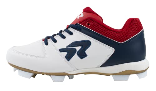 RIP IT Ringor American Spirit Softball Cleats for Women | Lightweight, Durable, and Superior Traction | Designed for Female Athletes | Size 10.5 | Charcoal & White