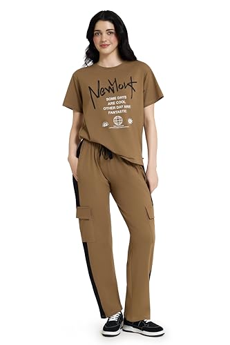 Image of ZEYO Night Suit for Women's Typography Printed Night Dress of Top and Pyjama