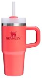 Stanley Quencher H2.0 Tumbler with Handle and Straw 14 oz | Flowstate 3-Position Lid | Cup Holder Compatible for Travel | Insulated Stainless Steel Cup | BPA-Free | Hot Coral
