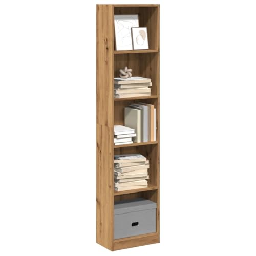 Cinyiqo Estantería de Madera de ingeniería Roble Artesanal 40x24x176 cm, Libreria Estanteria, Muebles Auxiliares, Estanterias Almacenaje, Mueble Almacenaje, Mueble Organizador - 857800