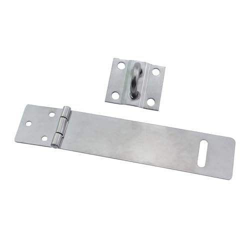 Image of 2PCS 5.5x1.18inch Silver Stainless Steel Door Buckle Padlock Hasp Brushed Finish Lock Plate Buckle Thickened Door Lock Latch with Screw Suitable for Fixing Sheds Drawer Cabinet Door