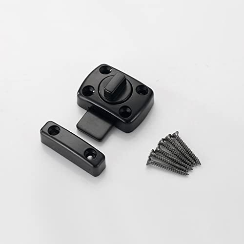 LIKERAINY Bathroom Toilet Door Latch 42x31mm Rotate Bolt Gate Latch Door Lock Zinc Alloy Coated Matte Finish Black 4pcs - Image 3