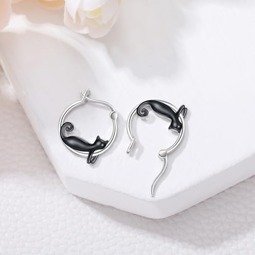 Boucles d'oreilles panda hypoallergéniques en argent 925 - 2