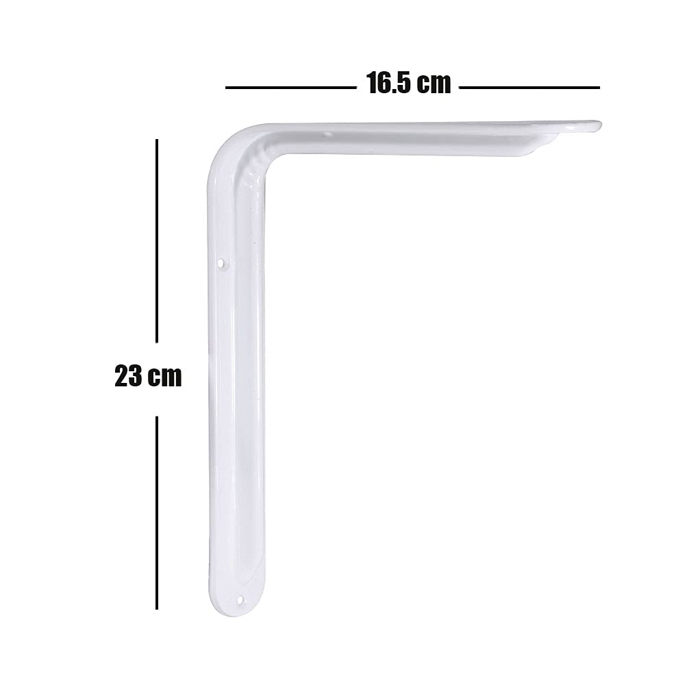 FEYZAYAPI Raf Altı Ayak Raf Tutucu L Demir 16.5 x 23 cm Beyaz Montaj Aparatı (2 ADET)