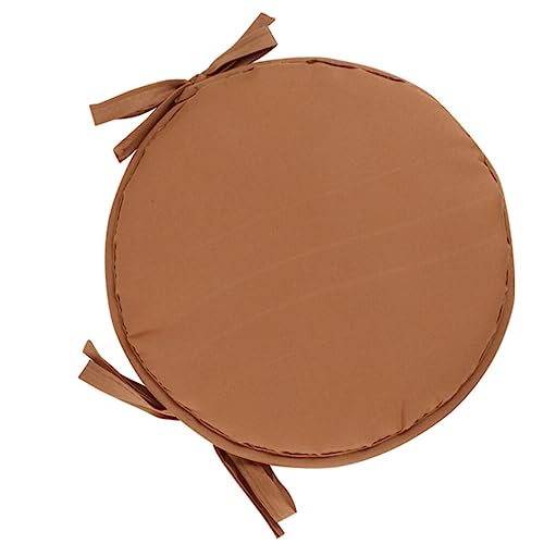 Holibanna 1pc Round Seat Cushion Thickened Sponge Chair Cushion for Home Office and Restaurant Light Brown Diameter Design with Straps for Decoration