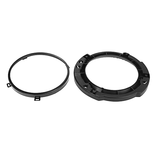 X Autohaux 7 Inch Round Headlight Mounting Retaining Bracket Ring Set With Headlight Metal Ring For Jeep Wrangler Jk 2007-2017 Black #TOP5