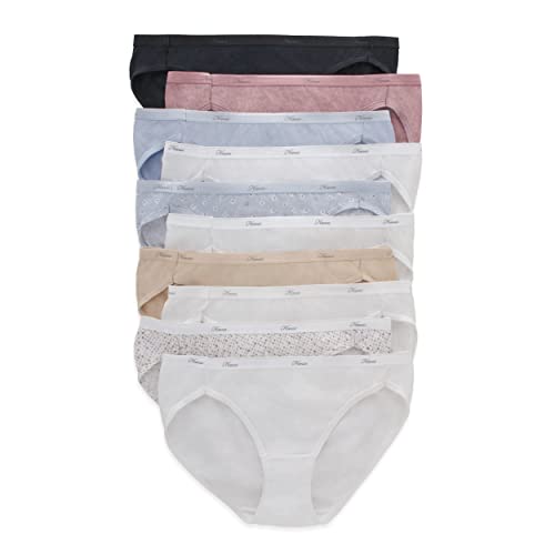 Image of Hanes Women's Underwear Pack, 10-Pack, Full-Coverage Cotton Blend Panties, Moisture-Wicking Underwear for Women